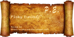 Pisky Euniké névjegykártya